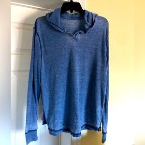 Blue Men’s Venice Burnout Notch Neck Long Sleeve Tee